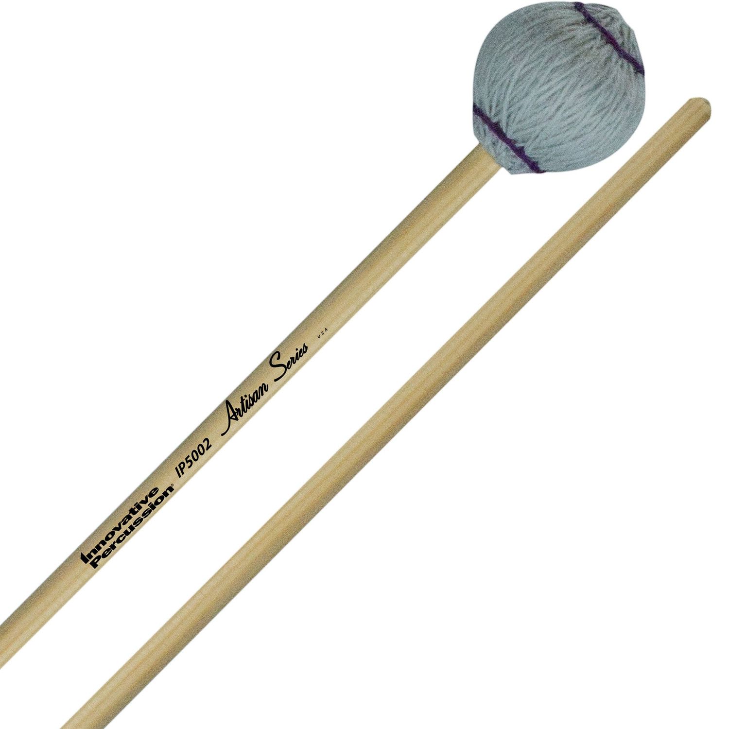 IP MEDIUM SOFT MARIMBA MALLETS - LIGHT GRAY YARN - RATTAN