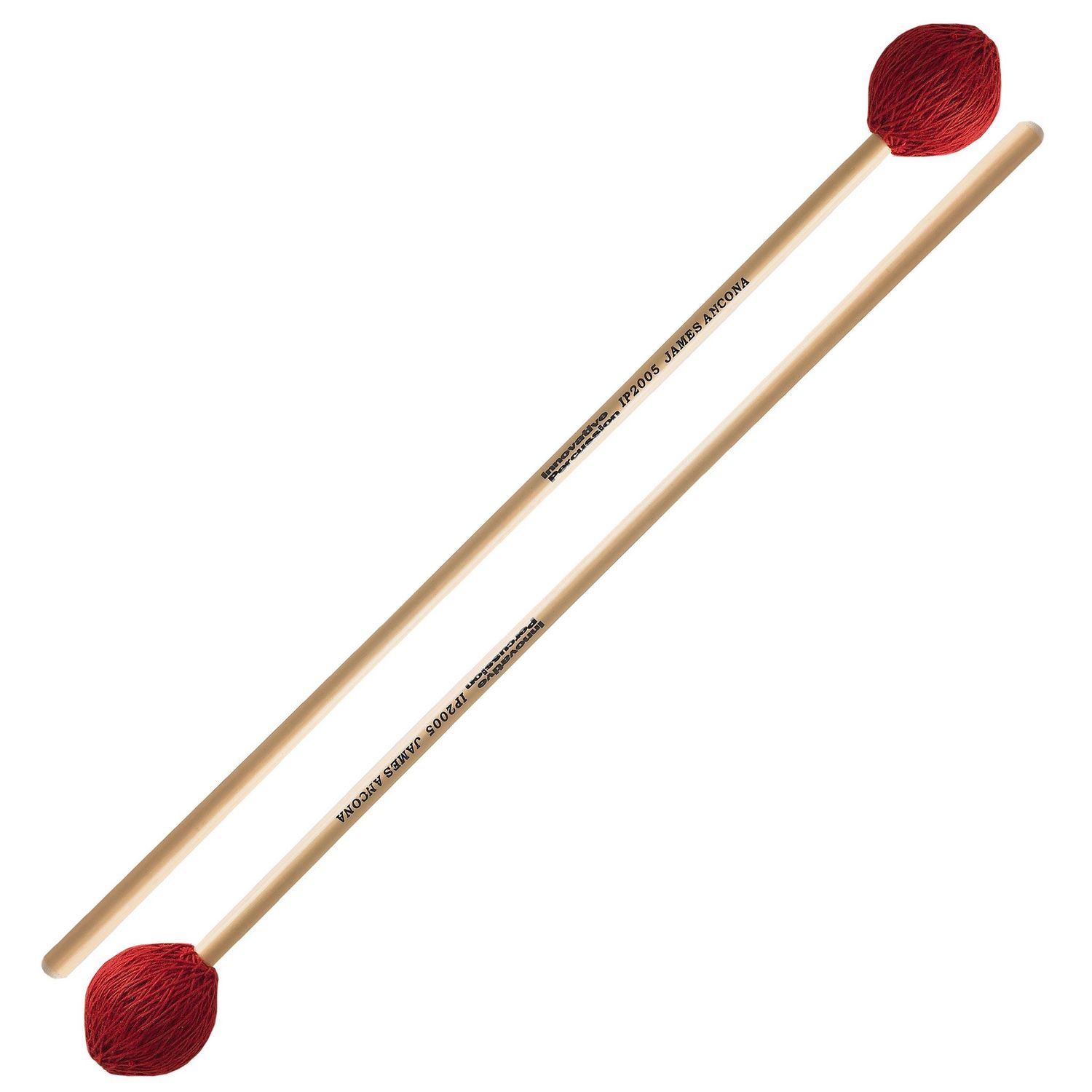 IP MEDIUM SOFT VIBRAPHONE / MARIMBA MALLETS - RED CORD - RATTAN