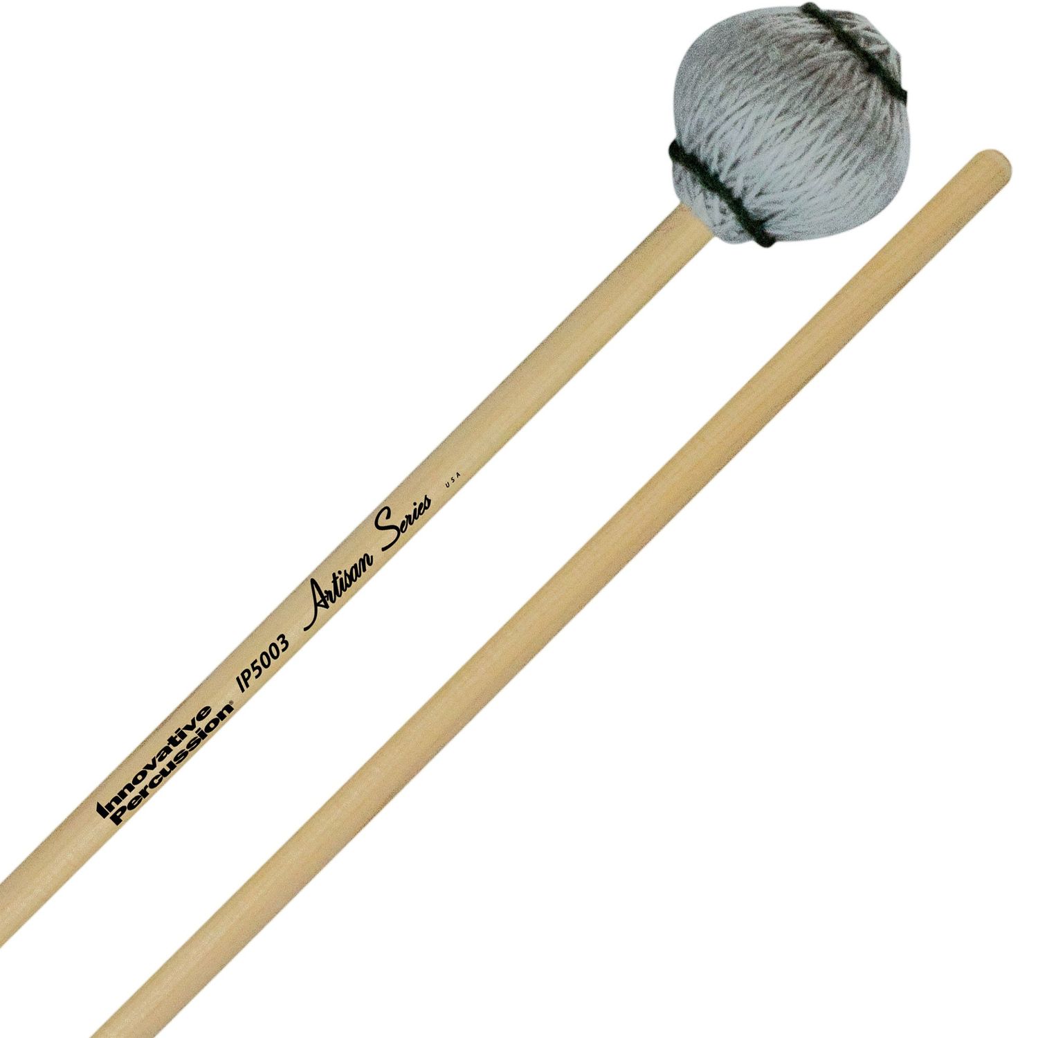 IP MEDIUM MARIMBA MALLETS - LIGHT GRAY YARN - RATTAN