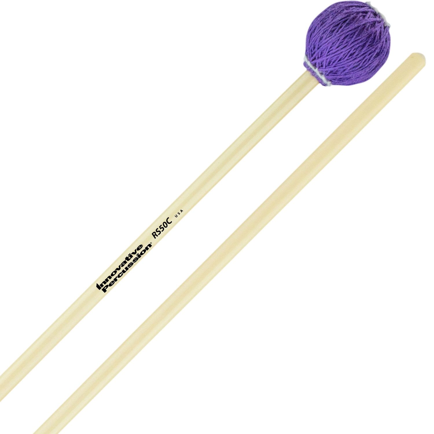 IP VERY HARD MARIMBA / VIBRAPHONE MALLETS - PURPLE CORD - RATTAN