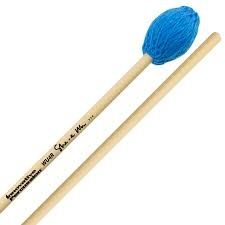 IP MEDIUM HARD MARIMBA MALLETS - ELECTRIC BLUE YARN - RATTAN