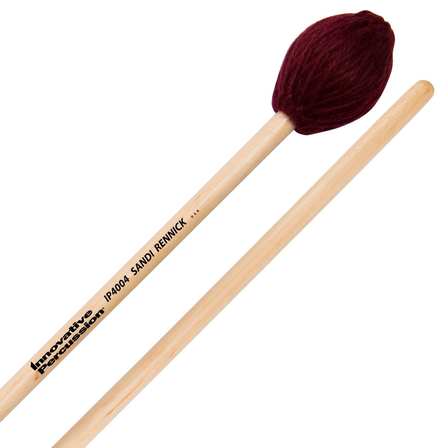 IP WRAPPED XYLOPHONE MALLETS - CRANBERRY YARN - BIRCH