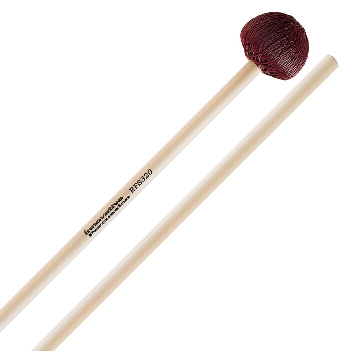 IP SOFT VIBRAPHONE MALLETS - BURGUNDY CORD - RATTAN