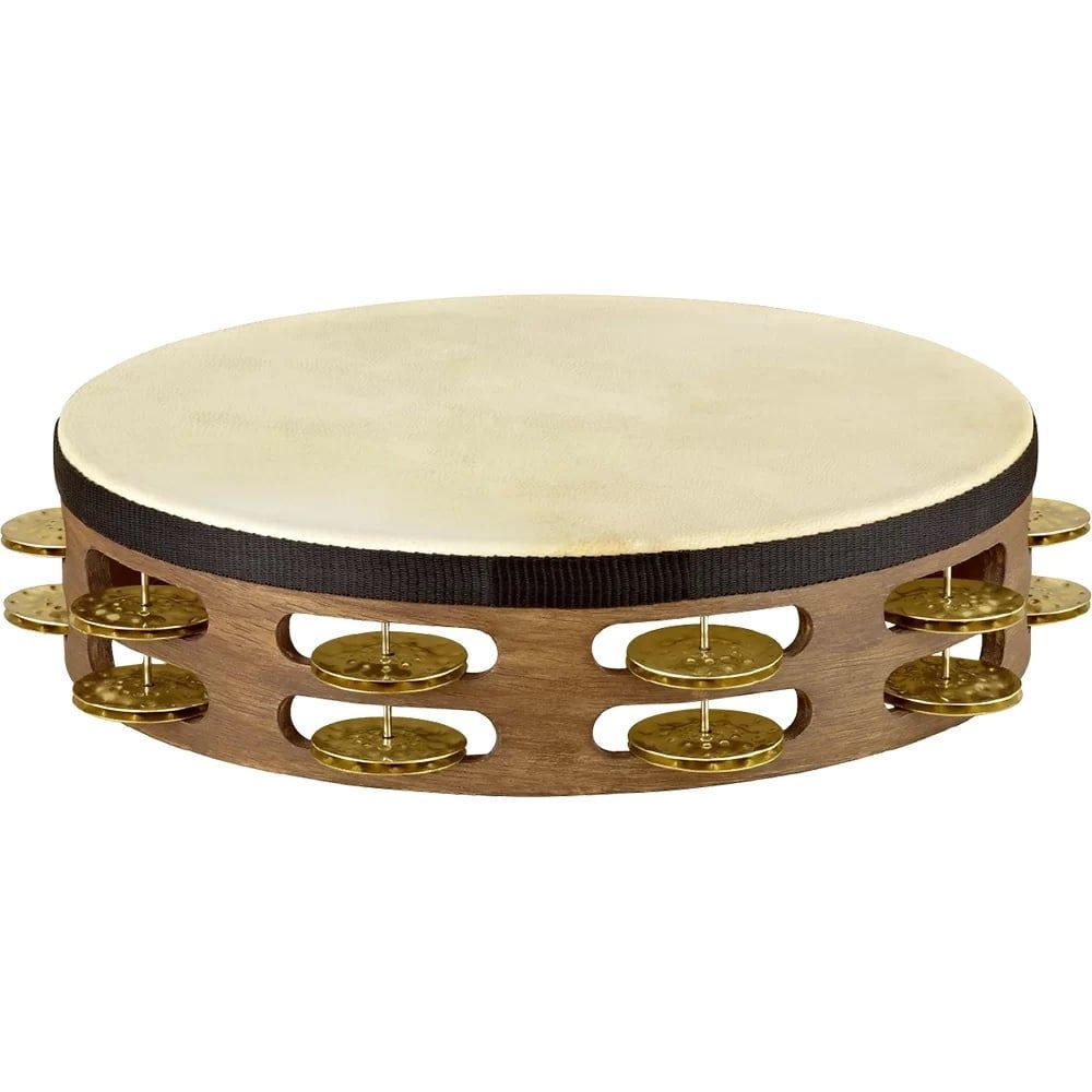 Meinl 2 Row, Tambourine hammered brass jingles, walnut brown