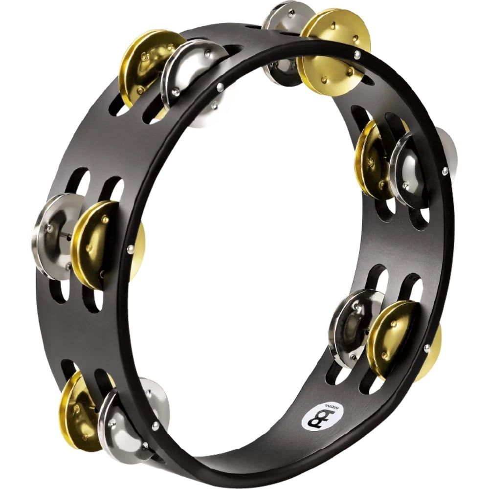 Meinl 2 Row Tambourine, mixed jingles, black