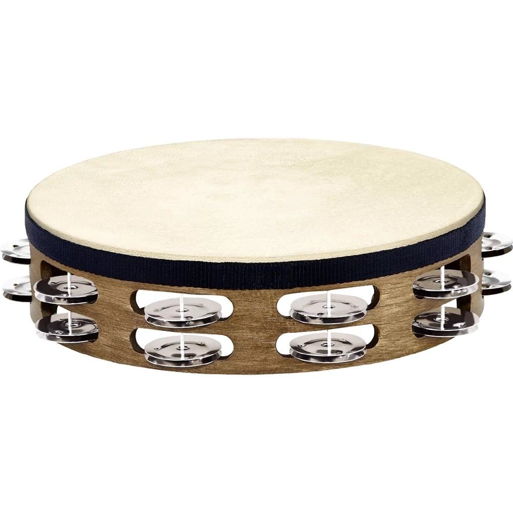 Meinl 2 Row, Tambourine stainless steel jingles, walnut brown