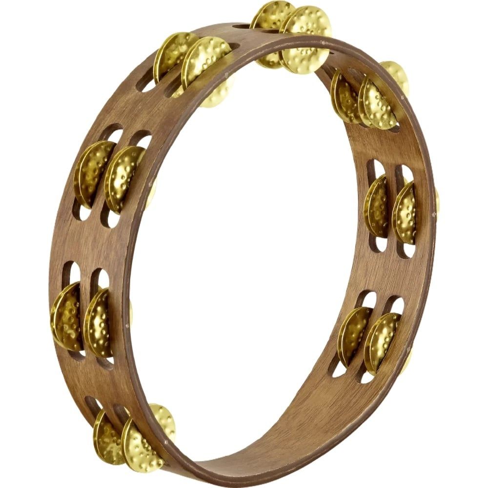 Meinl 2 Row, Tambourine hammered brass jingles, walnut brown