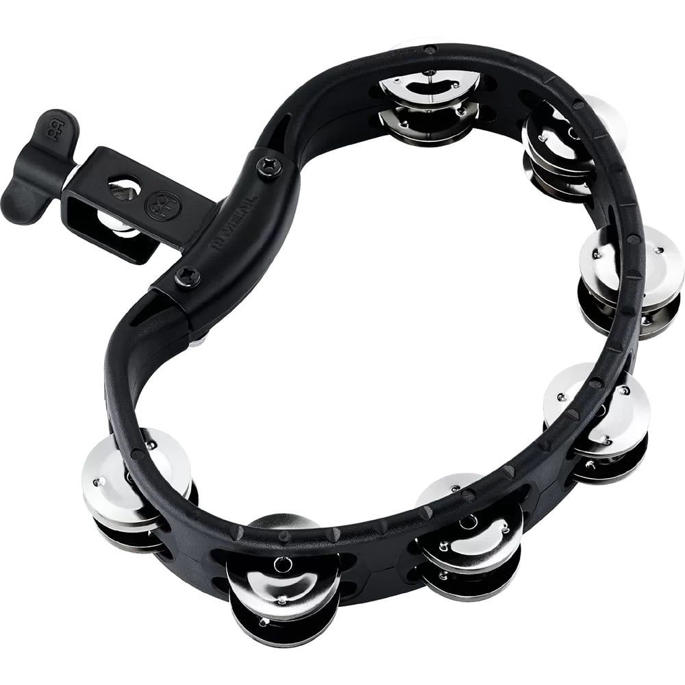 Meinl mountable Tambourine, stainless steel jingles, black