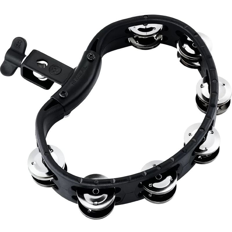 Meinl mountable Tambourine, stainless steel jingles, black