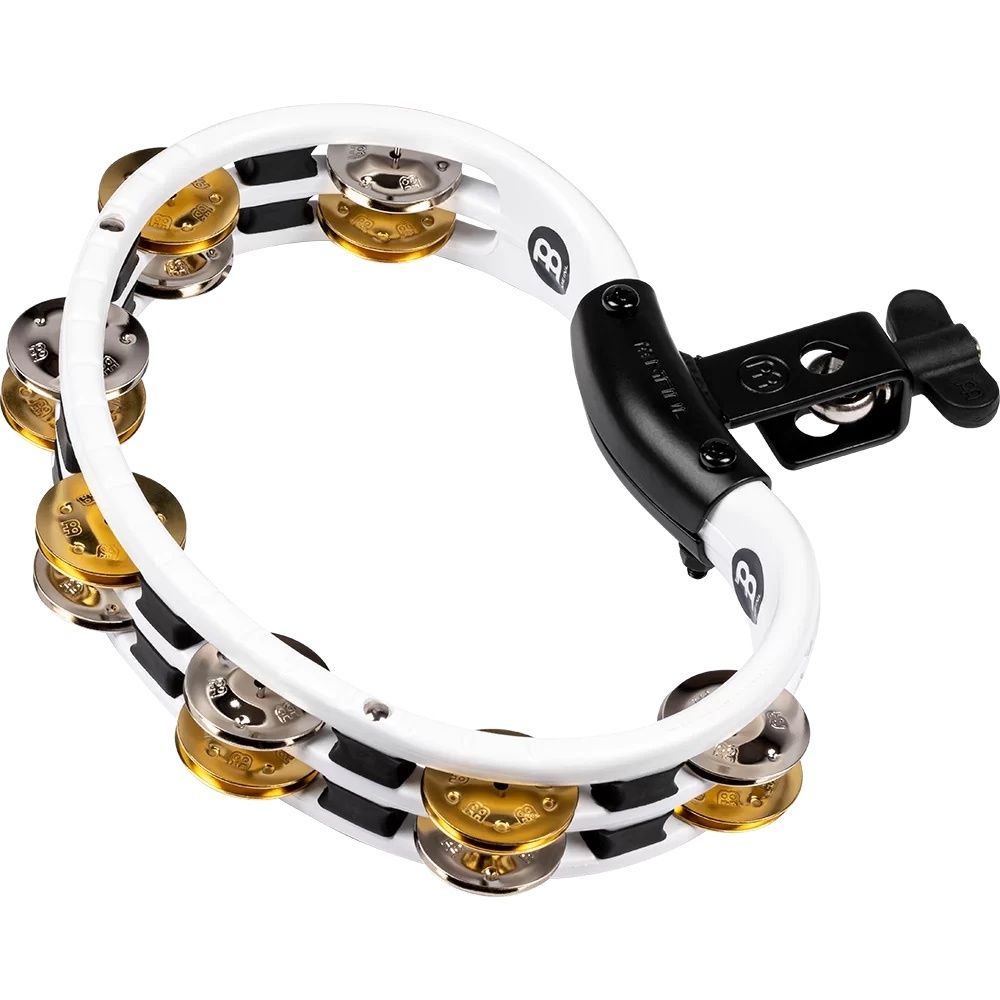 Meinl mountable Tambourine, dual alloy jingles, white