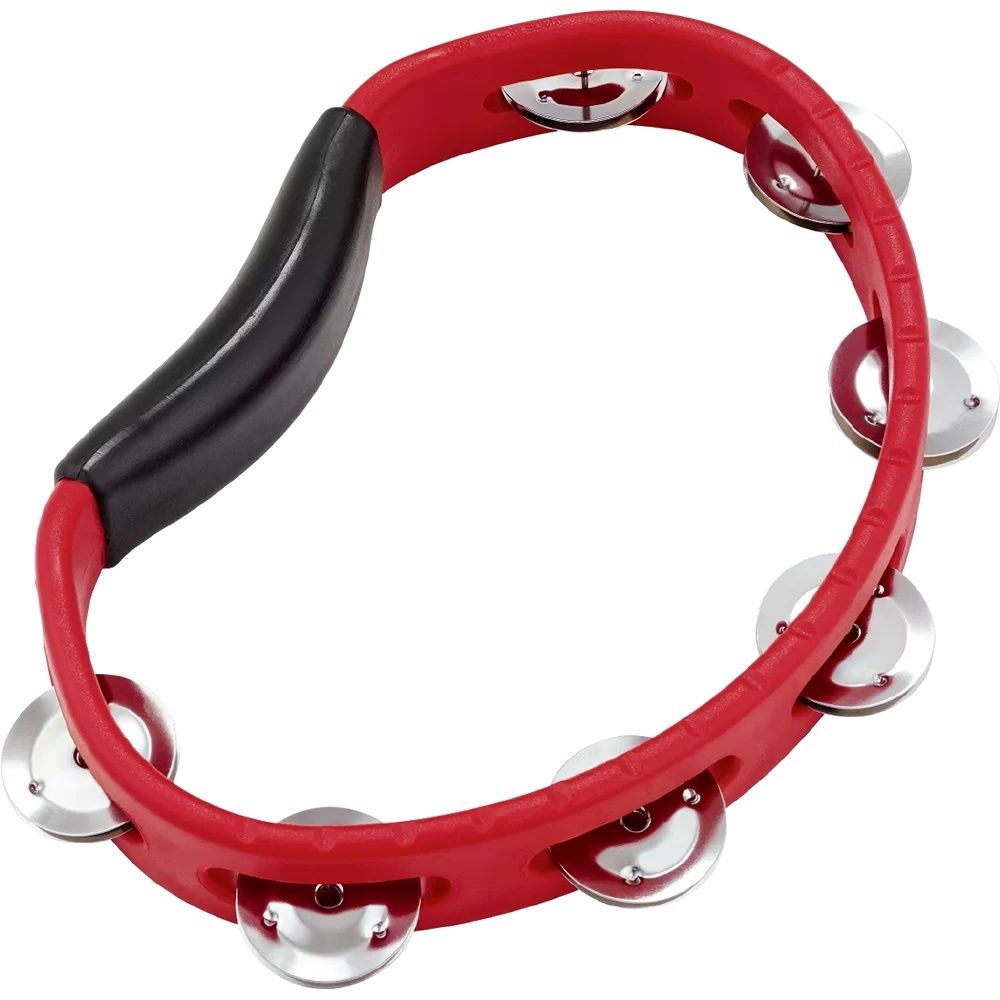 Meinl 1 Row, hand held Tambourine, stainless steel jingles, red