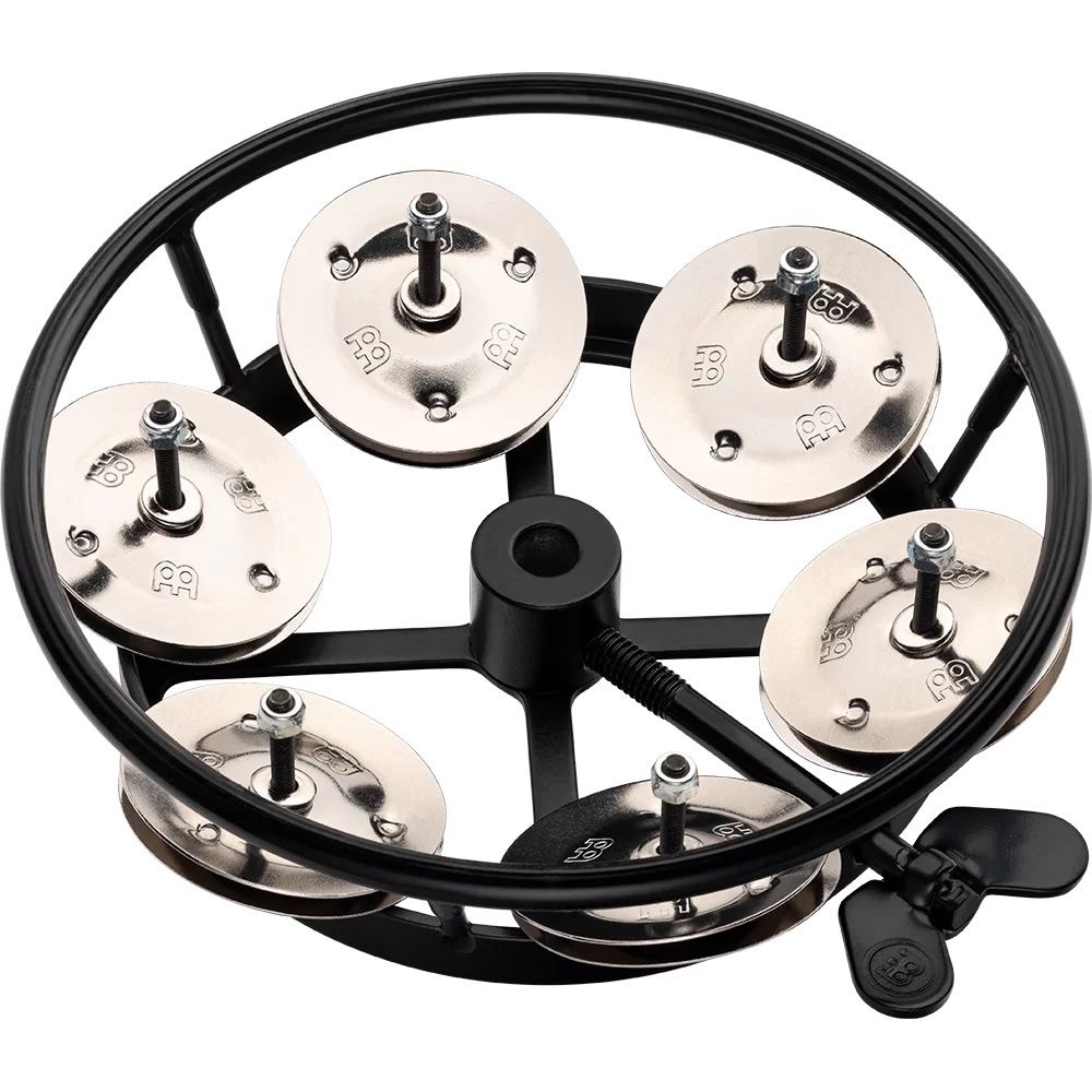 Meinl hihat tambourine, stainless steel jingles, black