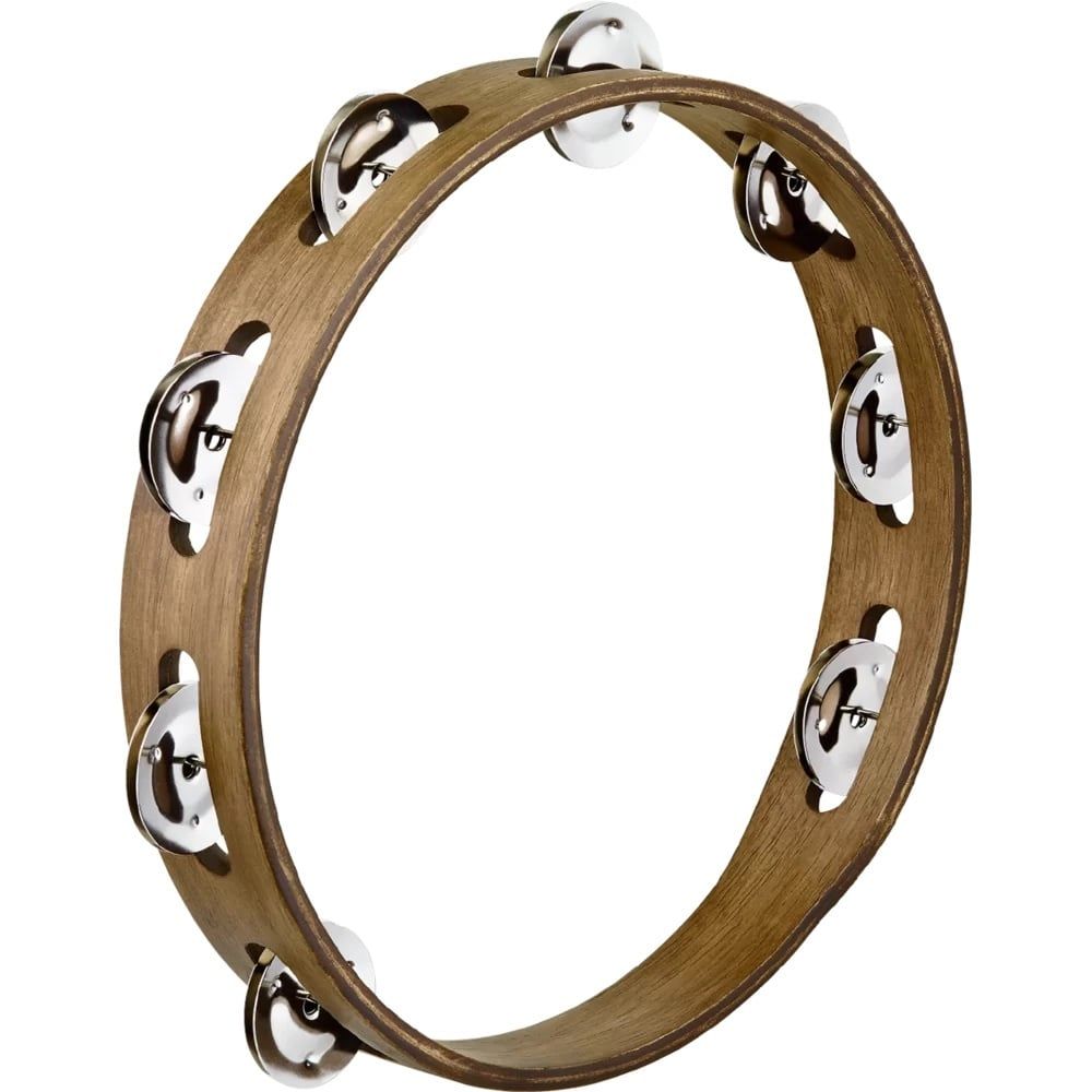 Meinl 1 Row, Tambourine stainless steel jingles, walnut brown