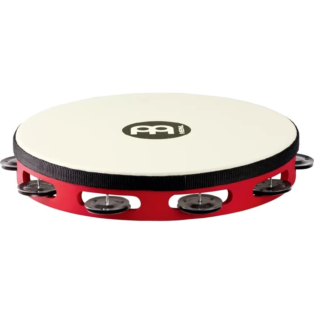 Meinl 1 Row, Tambourine black plated steel jingles, red