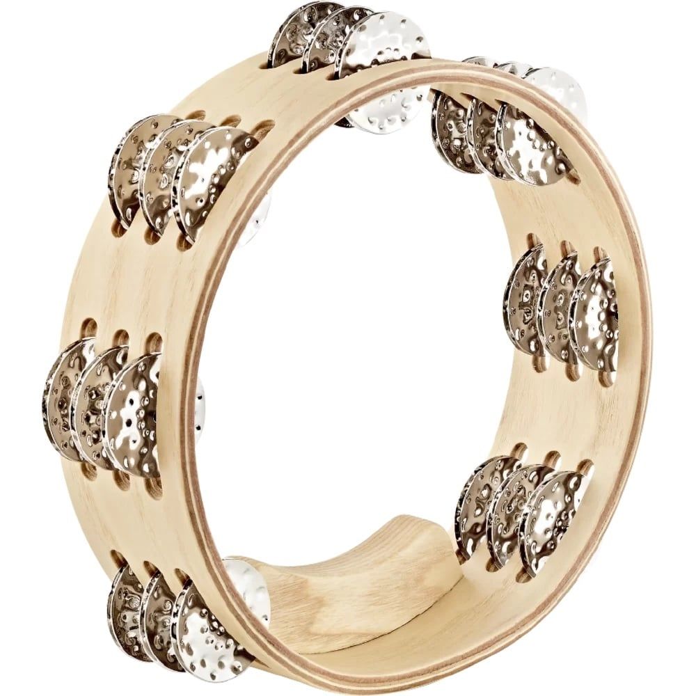 Meinl 3 Row Tambourine, ash shell, hammered steel jingles
