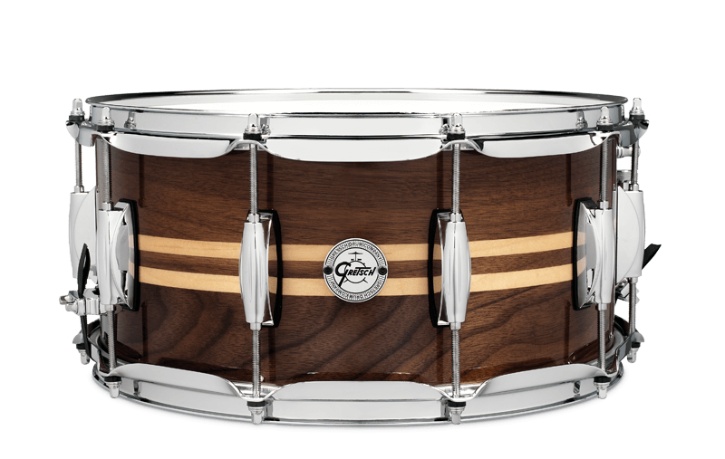 Gretsch Full Range 6.5X14 Walnut W/ Maple Inlay