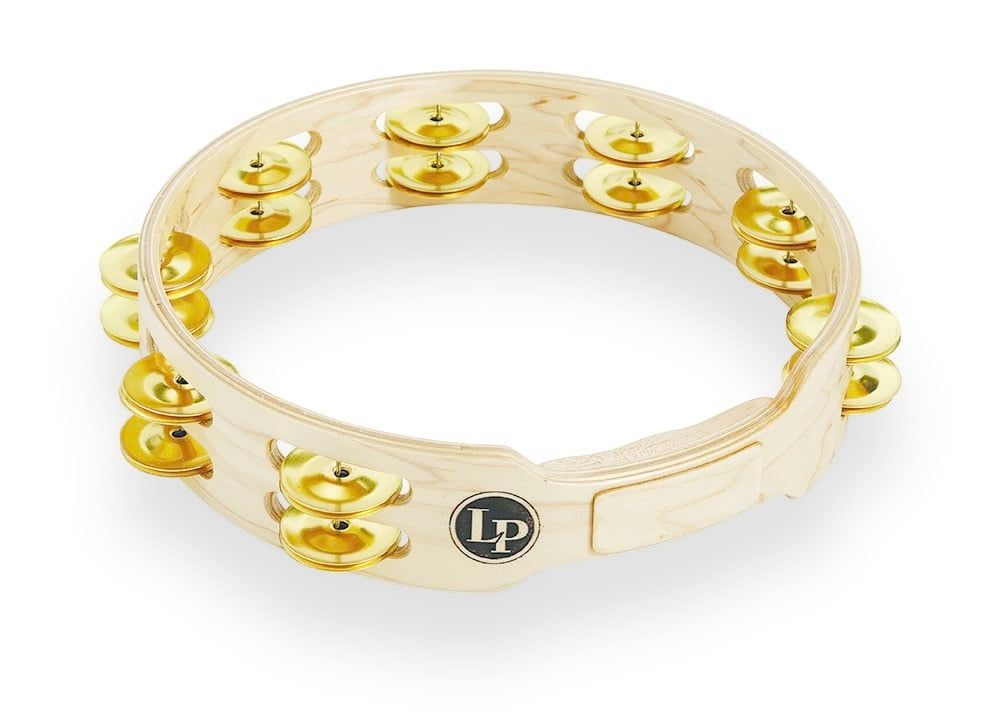 LP 10 WOOD DBL ROW TAMB- BRASS