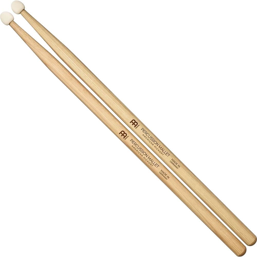 Meinl felt tip percussion mallet, drumstick hickory, round felt tip, pair