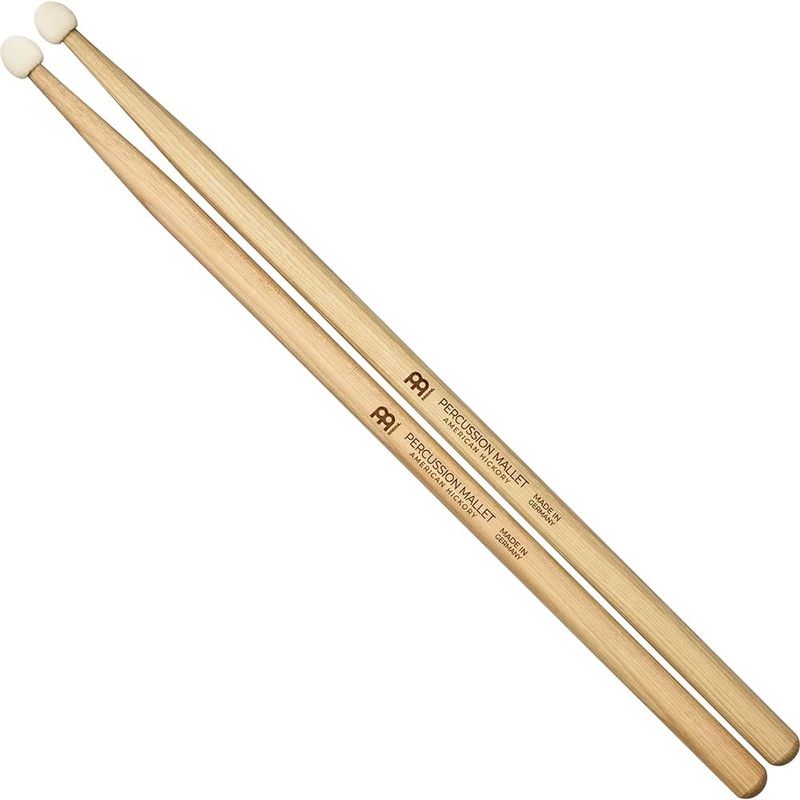 Meinl felt tip percussion mallet, drumstick hickory, round felt tip, pair