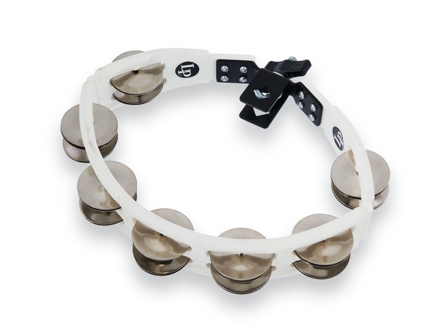 LP CYCLOPS MOUNTED TAMBOURINE WHITE STEEL