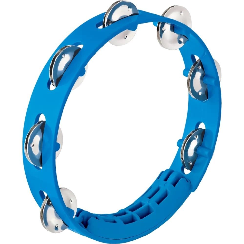 NINO® Compact ABS Tambourine 8&quot;, 1 row, stainless steel jingles, sky-blue