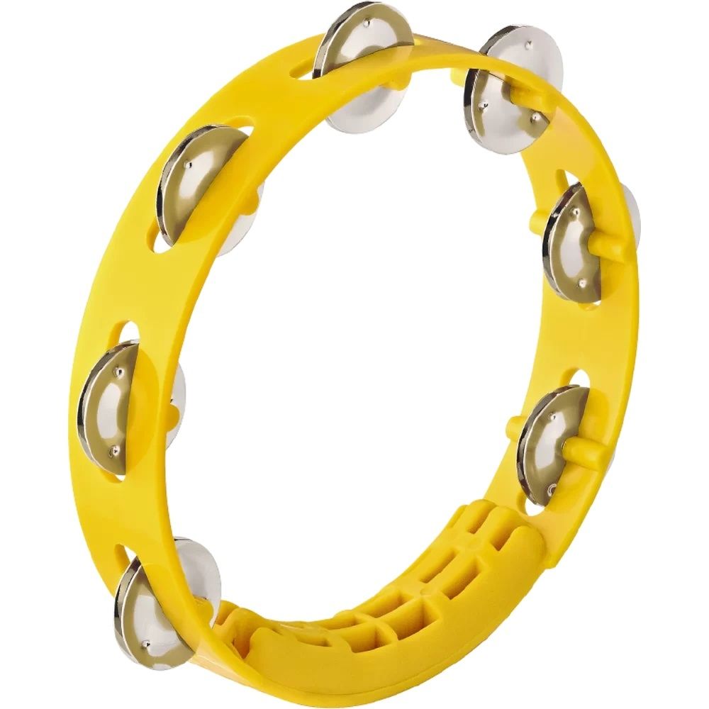 NINO® Compact ABS Tambourine 8&quot;, 1 row, stainless steel jingles, yellow