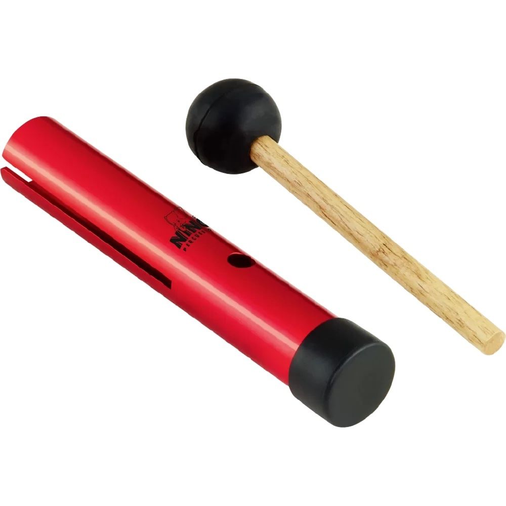 NINO® Wah-Wah Tube, red, incl. wooden stick with rubber beater