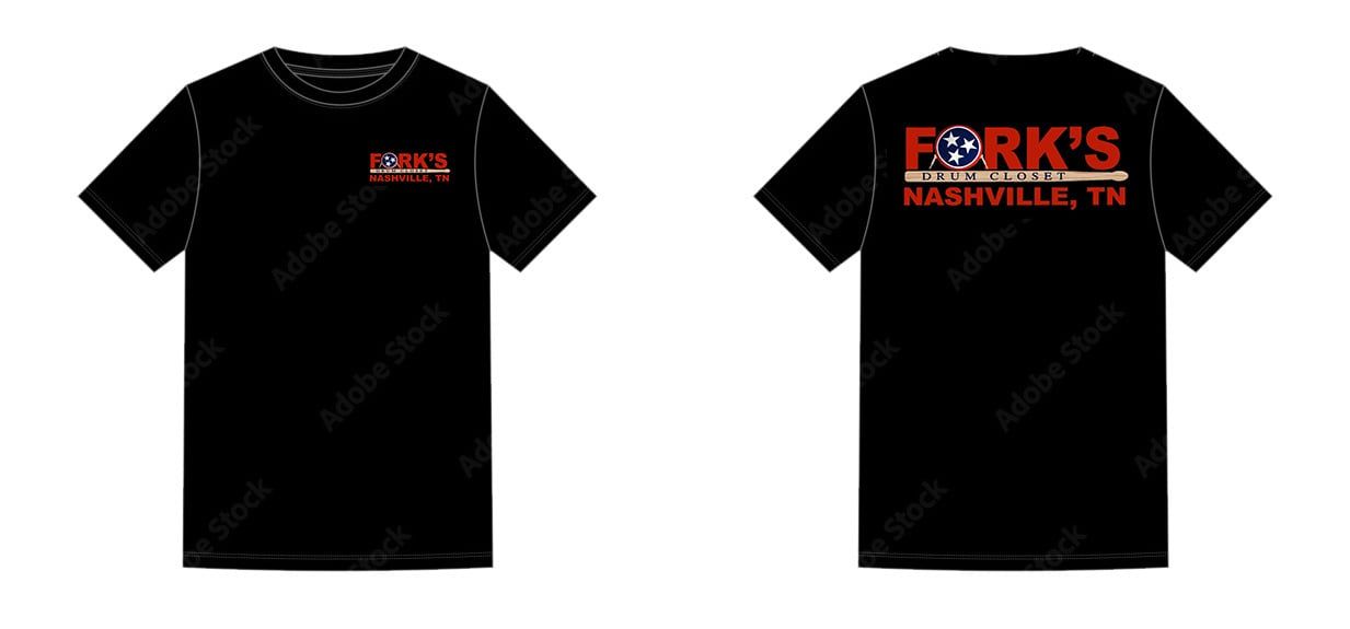 Fork’s T-shirt - Black, Red Logo