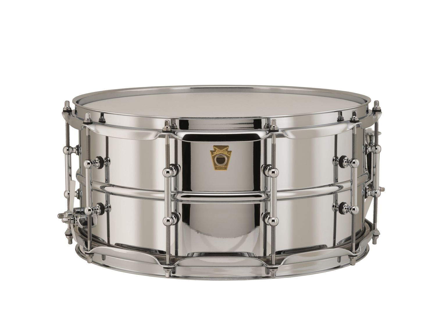 Ludwig 6.5X14 Supraphonic Chrome over Brass Snare Drum / Tube Lugs / Chrome Hardware
