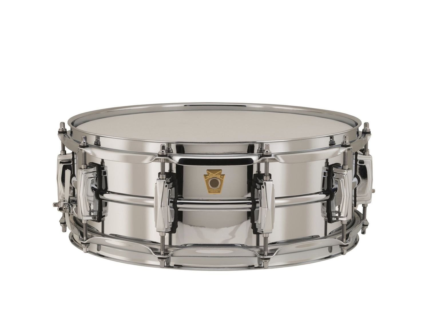 Ludwig 5X14 Supraphonic Chrome over Brass Snare Drum / Imperial Lugs / Chrome Hardware