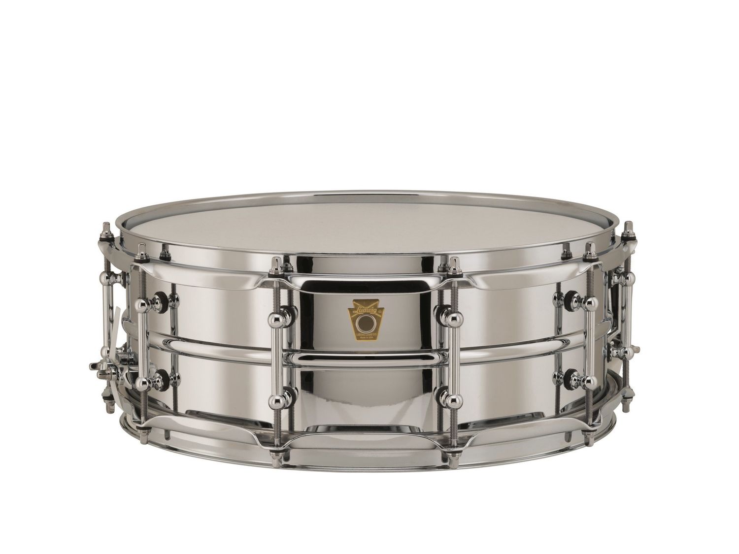 Ludwig 5X14 Supraphonic Chrome over Brass Snare Drum / Tube Lugs / Chrome Hardware