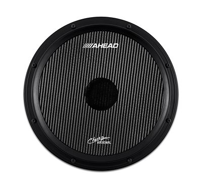 Ahead 14&quot; Chavez Black/Black S-Hoop Marching Pad w/o Snare Sound (Black Carbon Fiber)
