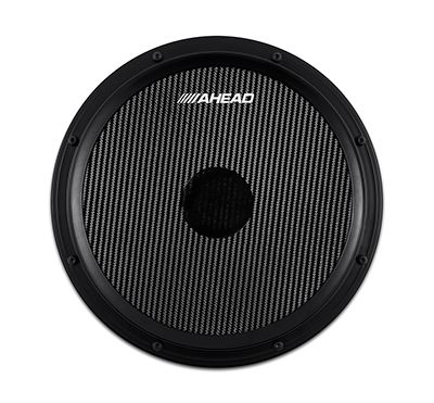 Ahead 14&quot; Black/Black S-Hoop Marching Pad with Snare Sound (Black Carbon Fiber)