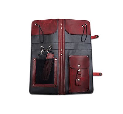 AHEAD Burgundy Handmade Leather Stick Case w/Drum Key Holder