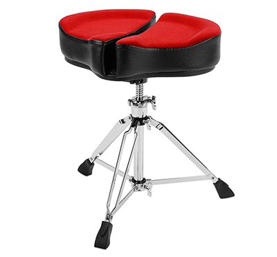 Ahead SPG-R3 18&quot; Spinal G Saddle Red Cloth Top/Black Sides, 3 Leg Base, 18&quot; to 24&quot; Adjustment Height