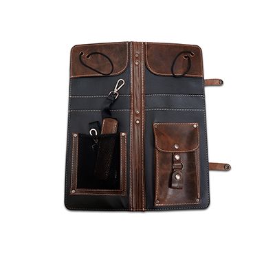 AHEAD Brown Handmade Leather Stick Case w/Drum Key Holder