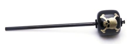 DANMAR R/T 69 KICK BEATER- Black Wood Ball, Black Shaft - Silver Skull____ (Long 11.00)