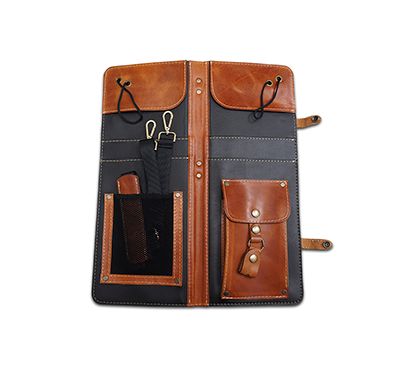 AHEAD Tan Handmade Leather Stick Case w/Drum Key Holder