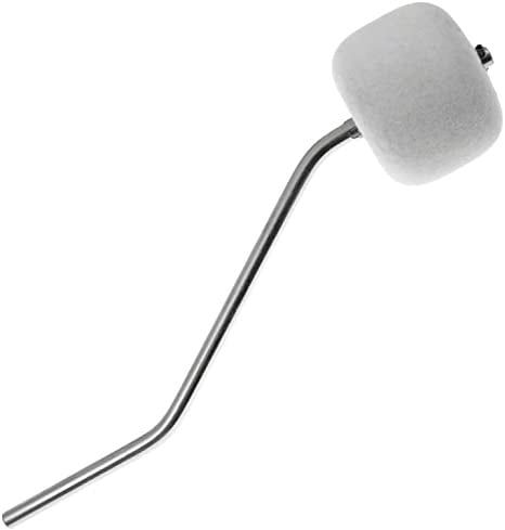 DANMAR BASS DRUM PEDAL BEATER, White Felt, Chrome Shaft, Bent for Double Pedal
