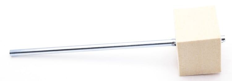 DANMAR BASS DRUM PEDAL BEATER, White Felt, Square, Chrome Shaft