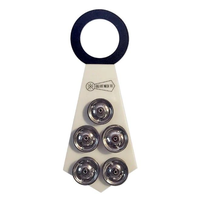 Big Fat Neck Tie, 11&quot;x 4.5&quot;, w/5 Tambourine Chimes
