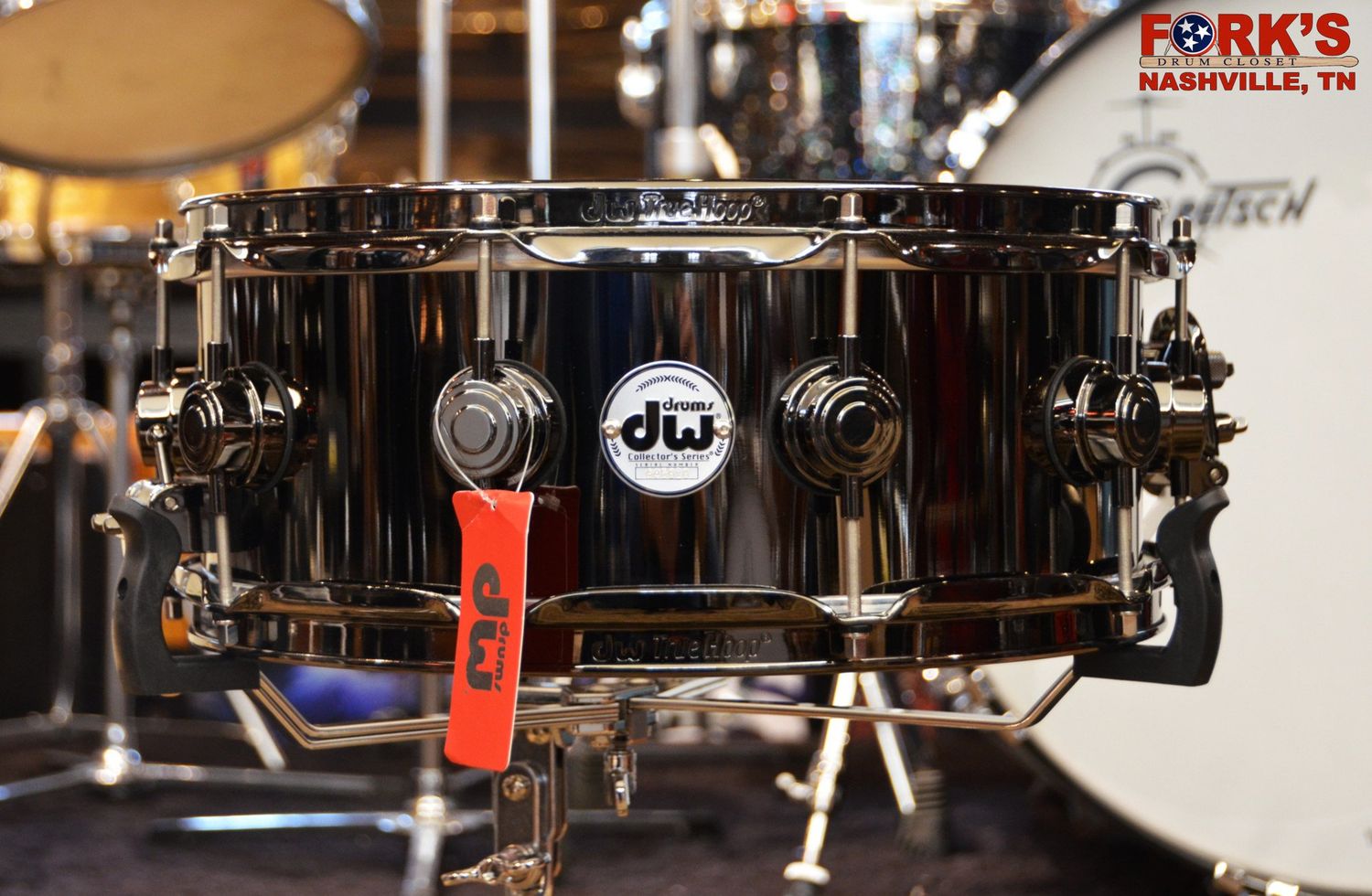 DW Collectors 5.5x14 Black Nickel Over Brass Snare Drum w/ Black Nickel Hardware