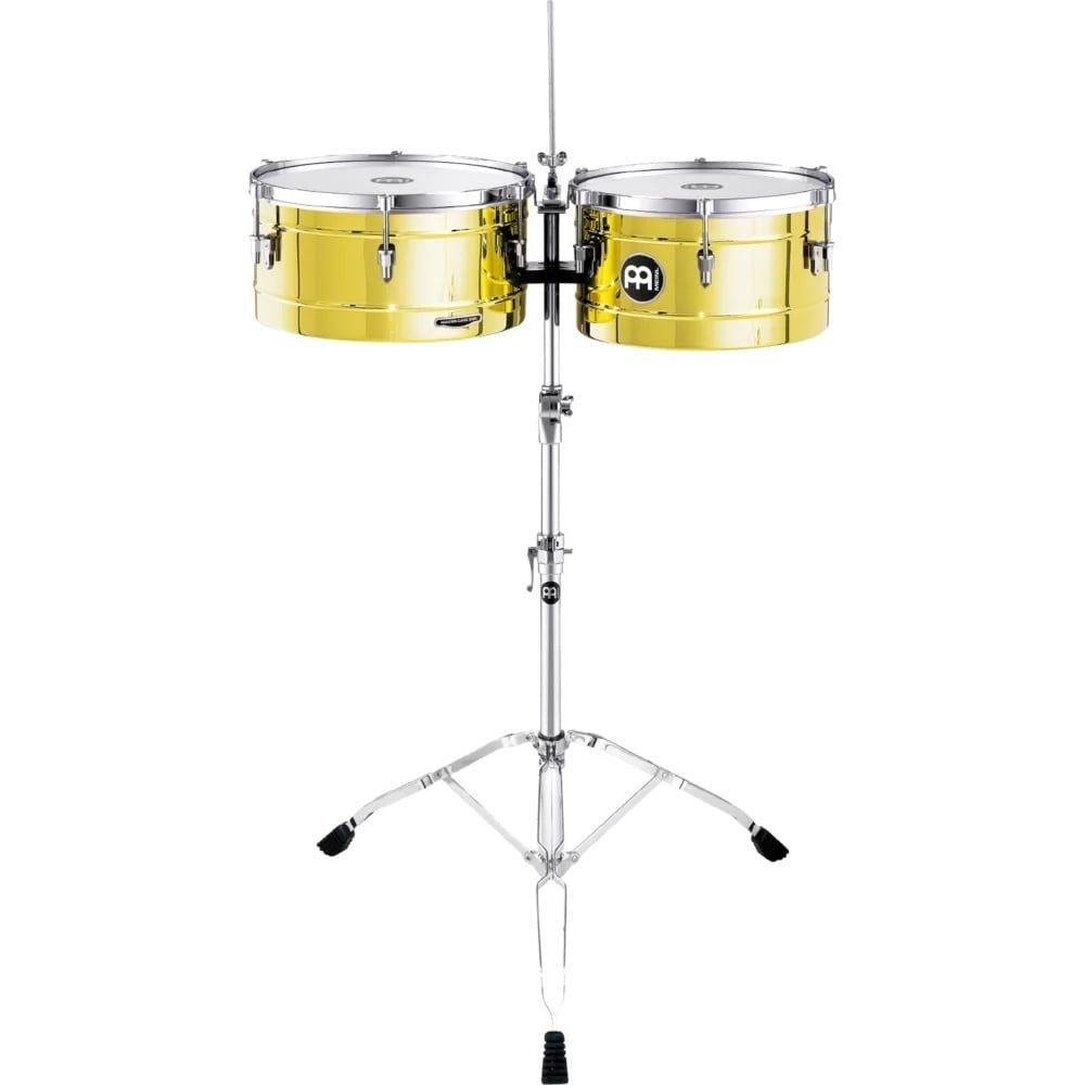 Meinl Marathon Series 14&quot; &amp; 15&quot; steel timbales, brass finish