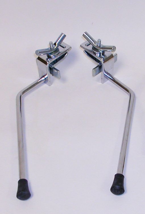 DANMAR BASS DRUM SPURS Clamp on Rim, Vintage Style, Pointed, (Rubber Tips, Length10.5