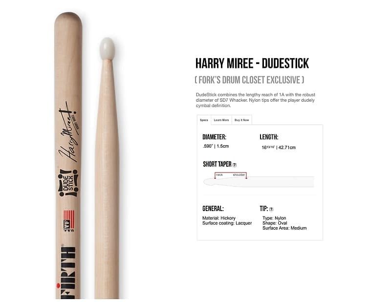 Vic Firth Harry Miree Signature - &quot;Dudestick&quot;