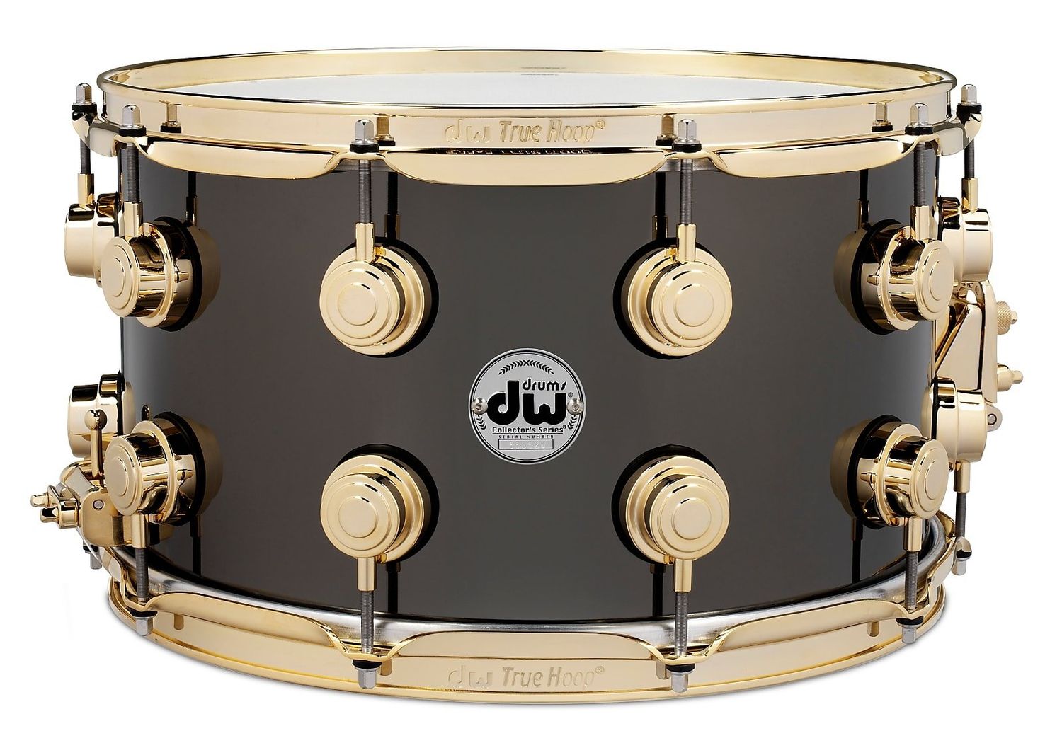 DW Collectors 8x14 Black Nickel Over Brass Snare Drum w/ Gold Hardware