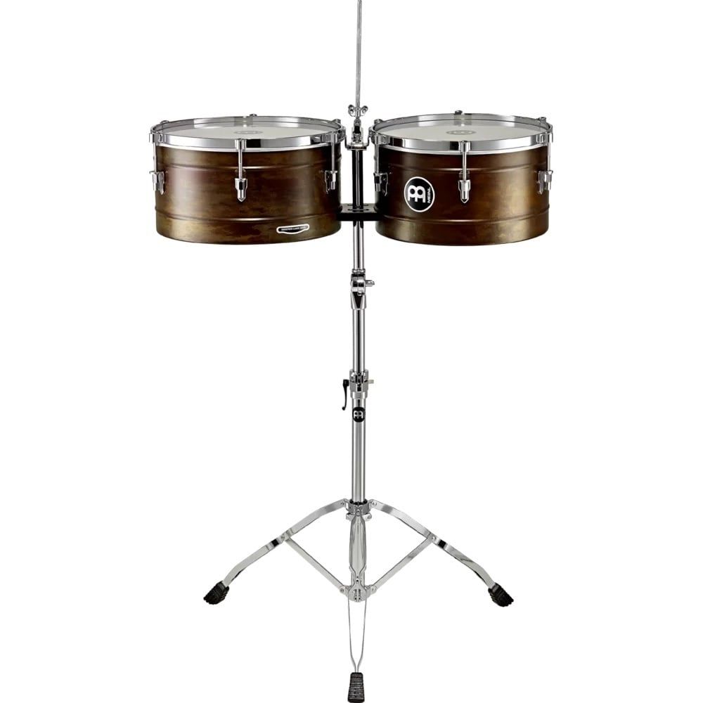 Meinl Marathon Series 14&quot; &amp; 15&quot; steel timbales, antique finish, matte