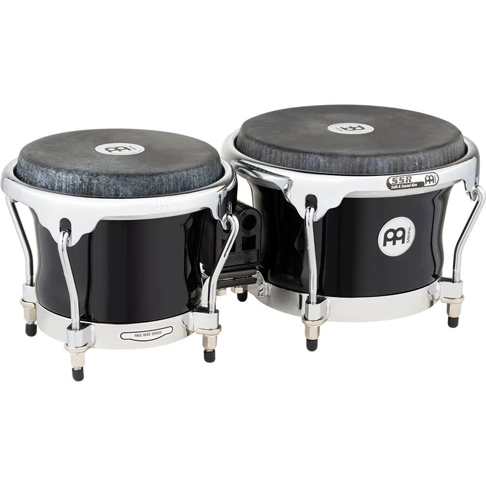 Meinl 7&quot; &amp; 8 1/2&quot; fiberglass bongo, black fiberskyn remo