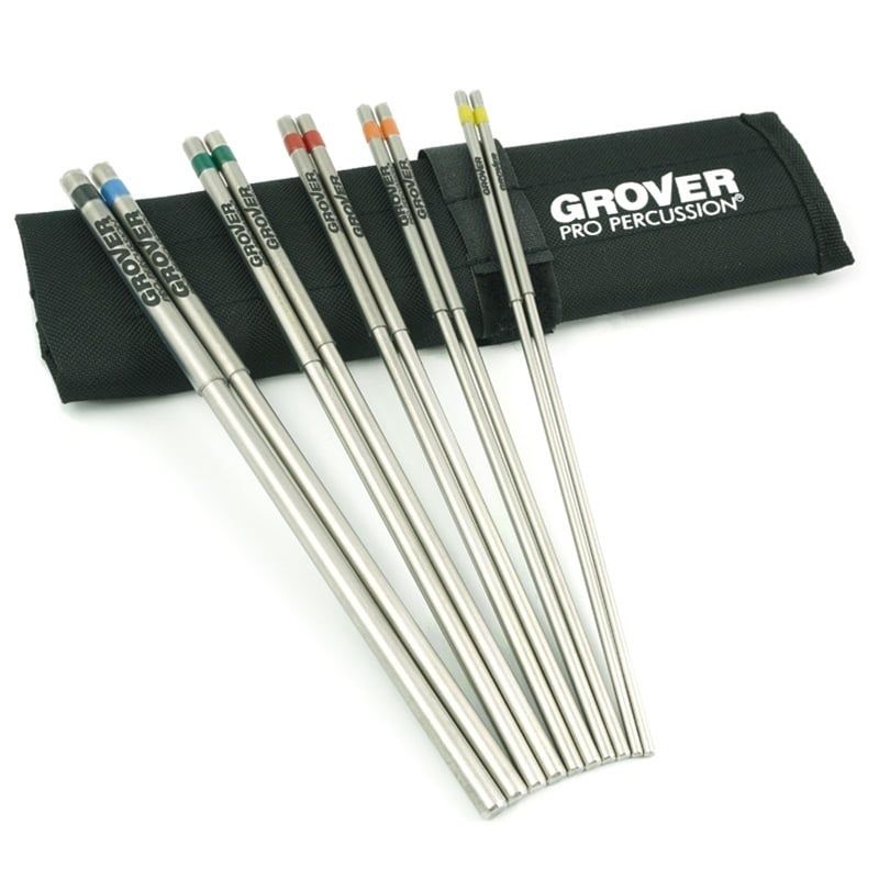 Grover Deluxe Alloy 303  beater set  (10pc) w/ case
