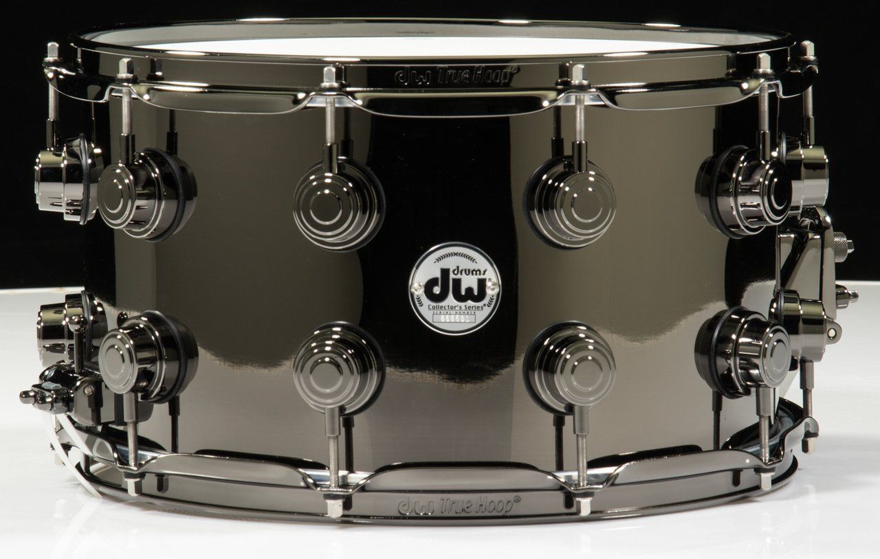 DW Collectors 8x14 Black Nickel Over Brass Snare Drum w/ Black Nickel Hardware